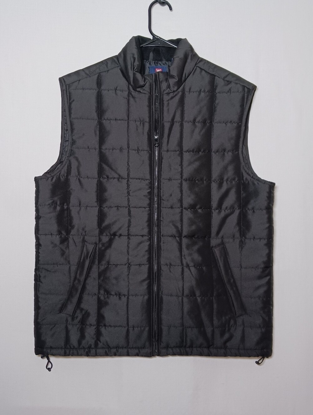 Chaps Mens Quilted Puffer Vest Large Black Full Zip